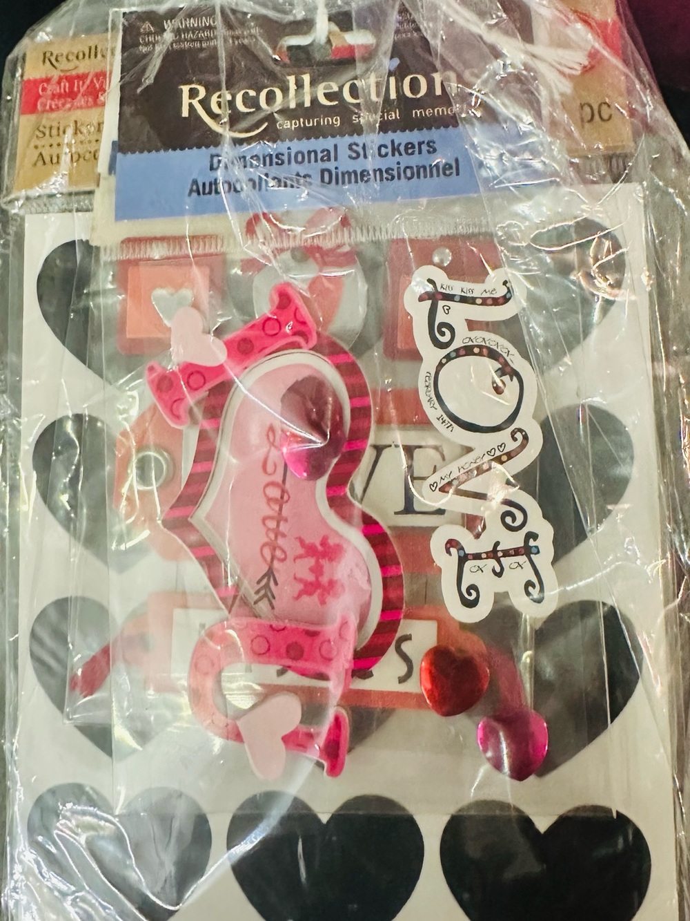 Recollections Pink Dimensional Heart Stickers Grab bag - Recollections
